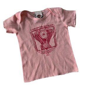 Vintage Harley Davidson Single Stitch Pastel Pink Motorcycle Graphic Tee